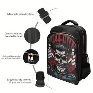 Backpack Barbertop Skull Rose