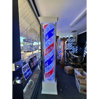 Barber Pole Blue and White Light Inside 220cmx45cm