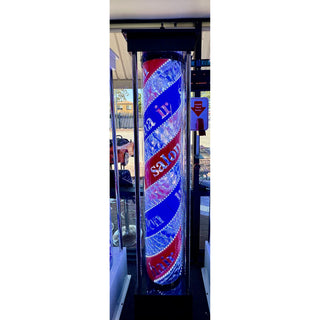 Barber Pole Blue and White Light Inside 220cmx45cm