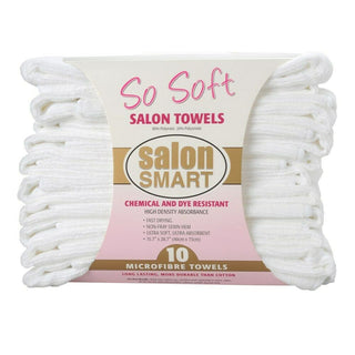 Salon Smart So Soft Microfibre Salon Towels – White 10pk 40cm x 73cm