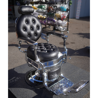 Chrome Barber Chair Black