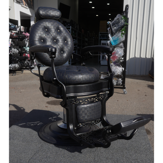 Black Barber Chair Black Stitching
