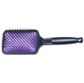 Purple Paddle Brush With Plastic Black Handle