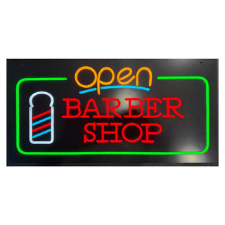 Neon Barber Shop Open LED Sign 40cmx80cm - MV hair and beauty - Kilburn, SA