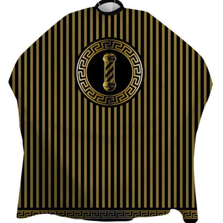 Barber Cape Barber Pole black & copper stripe