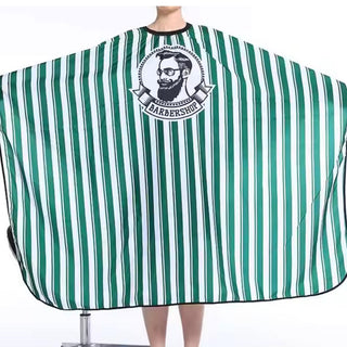 Barber Cape Barbershop Green White stripe