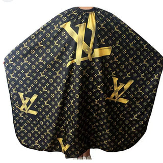 Barber Cape Black and Gold