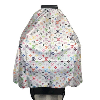 Barber Cape  Multicolor White