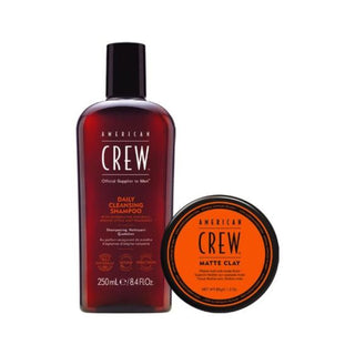 American Crew Matte Clay Duo Pack - Matte Clay 85g and Daily Cleansing Shapoo 250ml