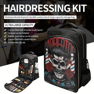 Backpack Barbertop Skull Rose