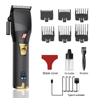 HULK Professional Barber Hair Cordless Clipper With LCD Digital Display