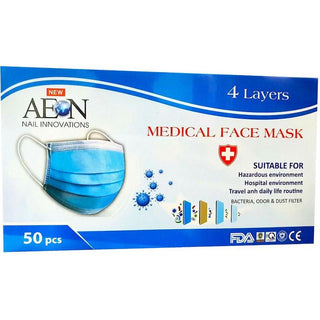 AEON SURGICAL FACE MASK 4 LAYERS 50PCS