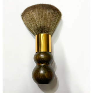 Neck Brush Round Wood Handle With Gold