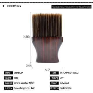 Flat Wood Handle Dark Neck Brush