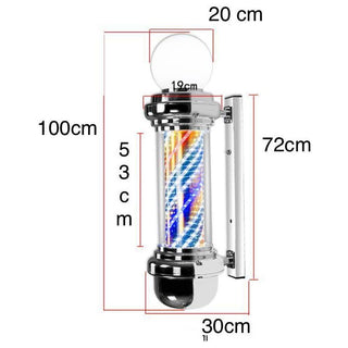 Barber Pole Chrome (LED) 100CM