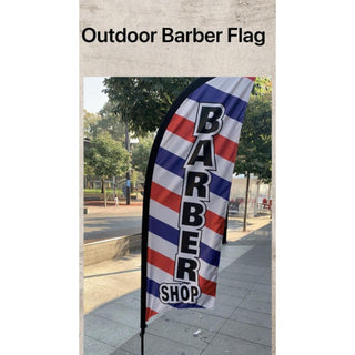 Barber Shop Flag Banner 2.6m Full Set + Bag