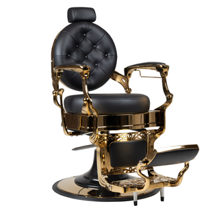 Gold Barber Chair Black Stitching