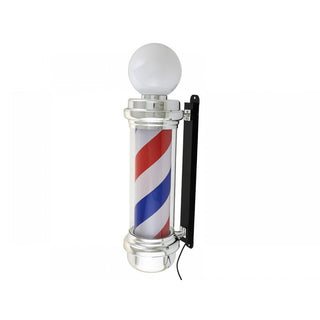 Barber Pole Silver with lamp Silver