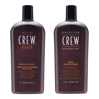 American Crew Daily Moisturizing Shampoo and Daily Conditioner 1000ml 1 Litre Duo Pack