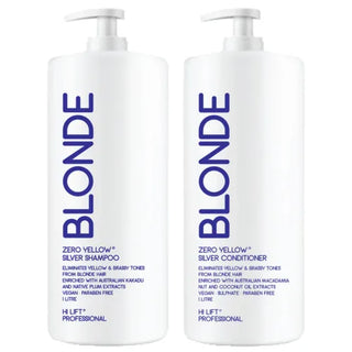 Hi Lift Blonde Zero Yellow Pure Silver Shampoo & Conditioner 1 Litre Duo